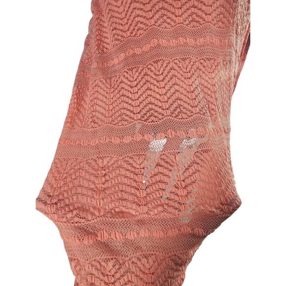 Coral Stretch Lace Bias Handkerchief Hem Casual Dress - NWT Rabbit Rabbit Rabbit - Picture 8 of 10